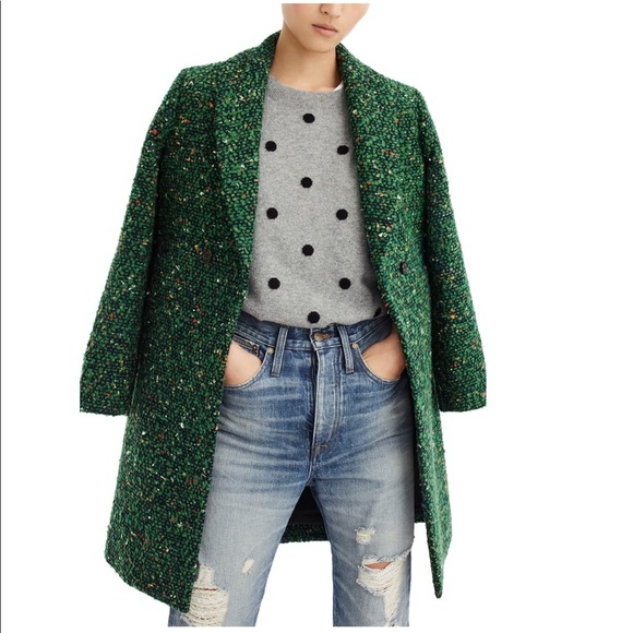 J. Crew Jackets & Blazers - J Crew Daphne Tweed Topcoat Peacock Green